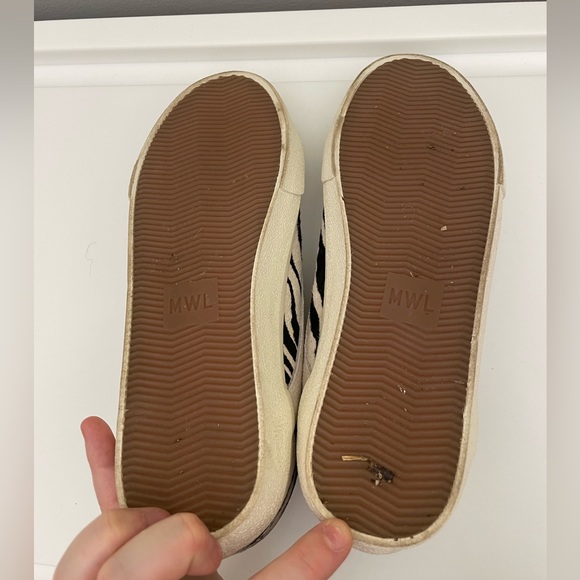 EUC Madewell Sidewalk Low-Top Sneakers in Zebra Calf Hair Size 6.5 - Picture 9 of 10